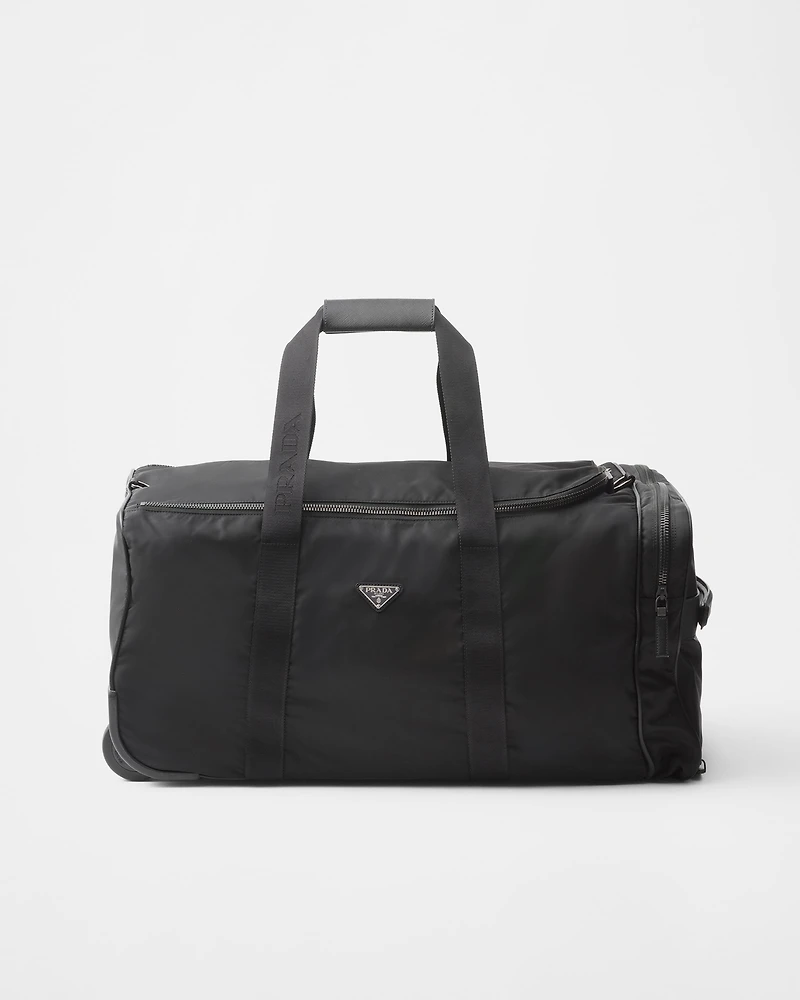 Re-Nylon and Saffiano leather trolley