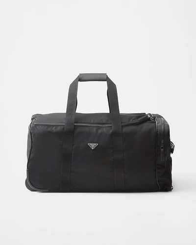 Re-Nylon and Saffiano leather trolley