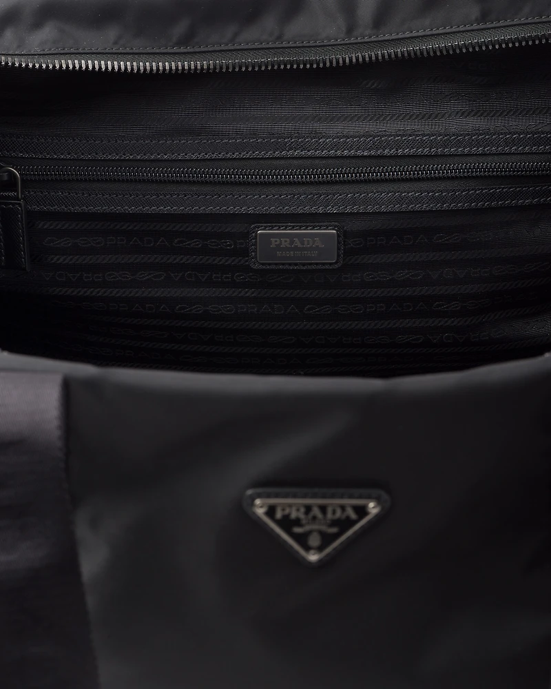 Re-Nylon and Saffiano leather trolley