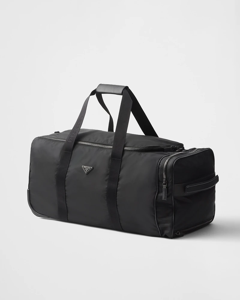 Re-Nylon and Saffiano leather trolley