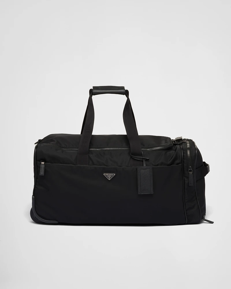 Re-Nylon and Saffiano leather trolley