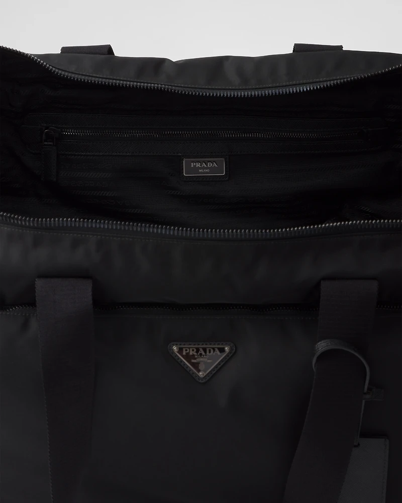 Re-Nylon and Saffiano leather trolley
