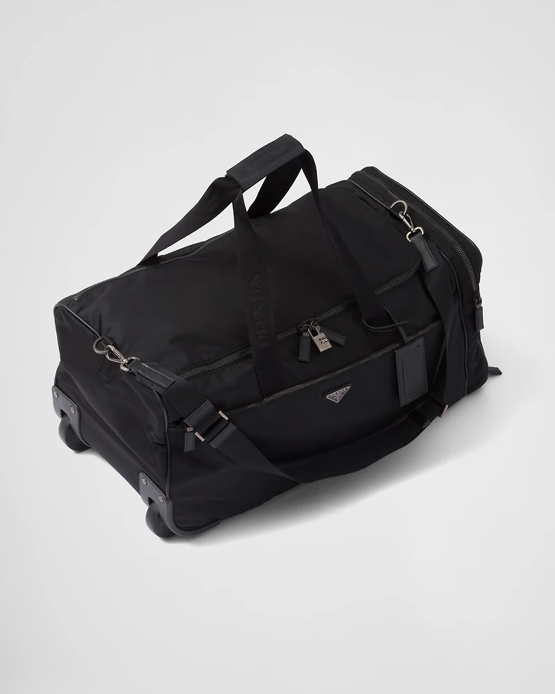 Re-Nylon and Saffiano leather trolley
