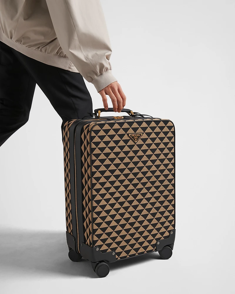 Prada Symbole embroidered fabric trolley