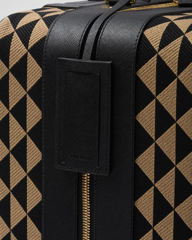 Prada Symbole embroidered fabric trolley