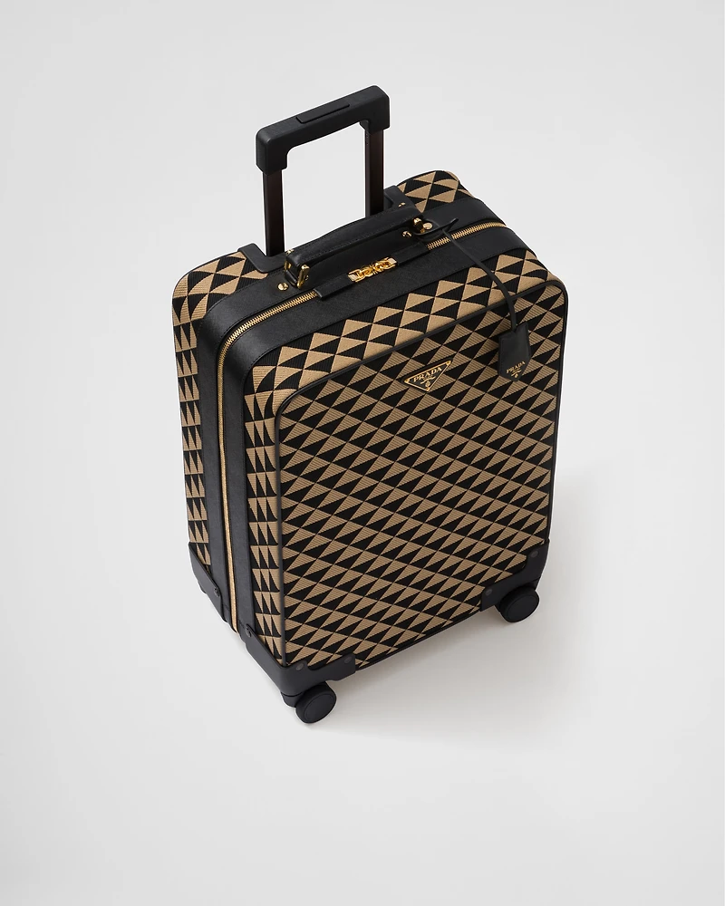 Prada Symbole embroidered fabric trolley