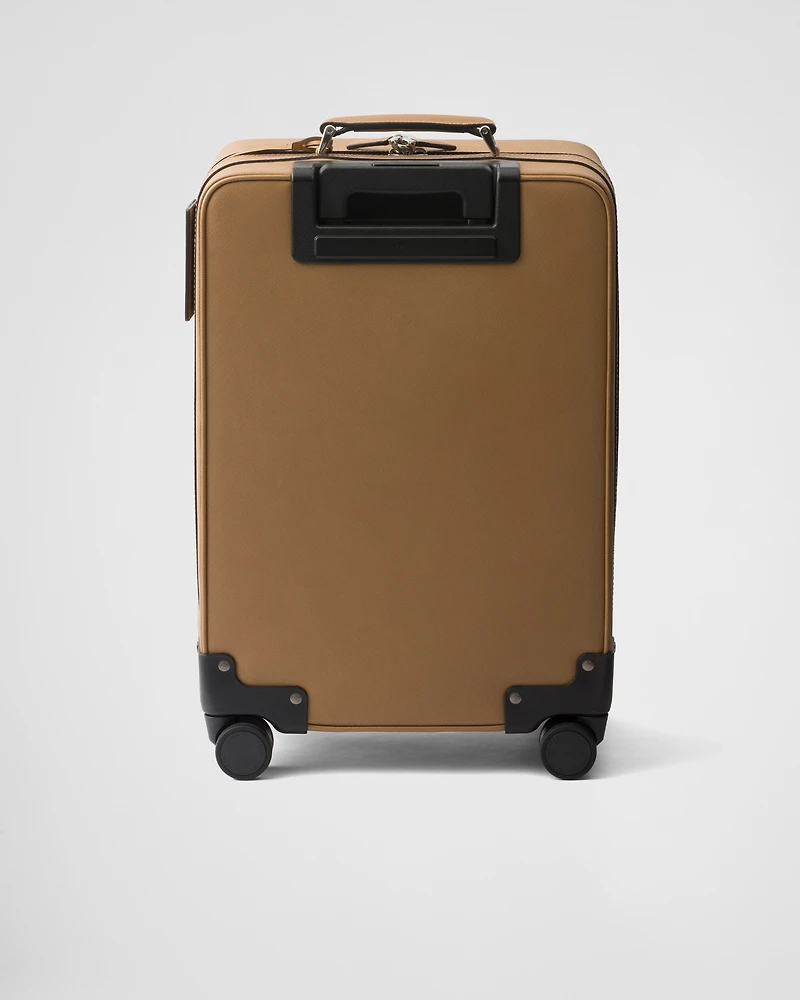 Saffiano leather trolley