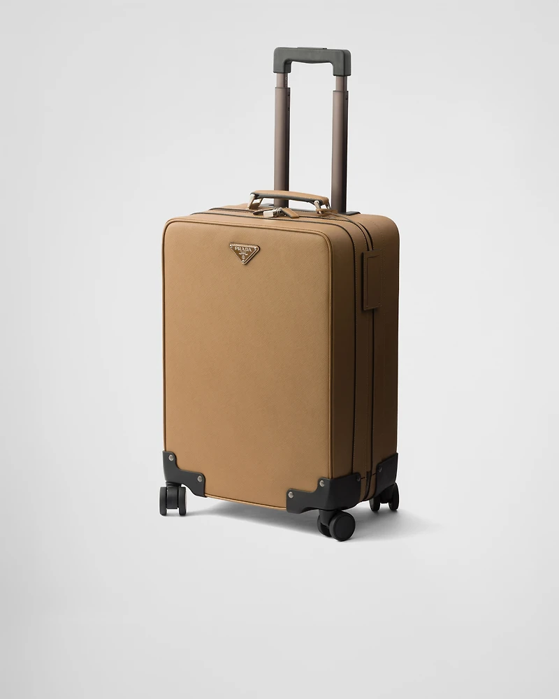 Saffiano leather trolley