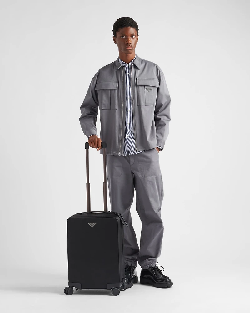 Re-Nylon and Saffiano leather trolley