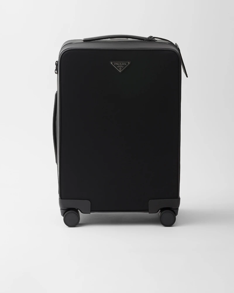 Re-Nylon and Saffiano leather trolley