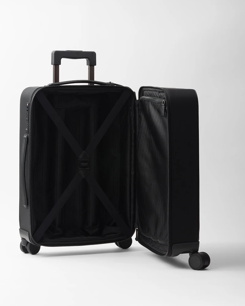 Re-Nylon and Saffiano leather trolley