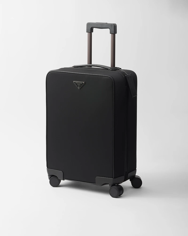 Re-Nylon and Saffiano leather trolley