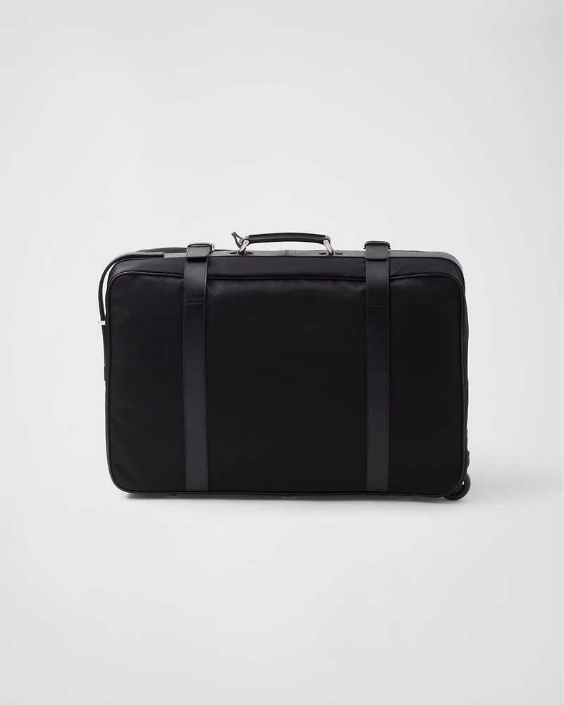 Re-Nylon and Saffiano leather suitcase