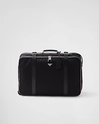 Re-Nylon and Saffiano leather suitcase