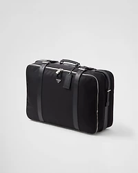 Re-Nylon and Saffiano leather suitcase