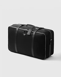 Medium Re-Nylon and Saffiano leather suitcase
