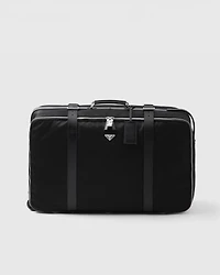 Large Re-Nylon and Saffiano leather suitcase