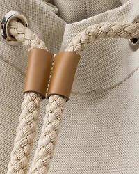 Linen blend drawstring duffel bag