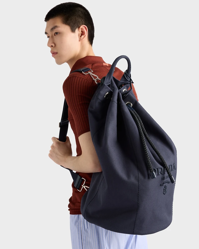 Canvas drawstring duffle bag