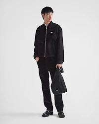 Re-Nylon and leather backpack
