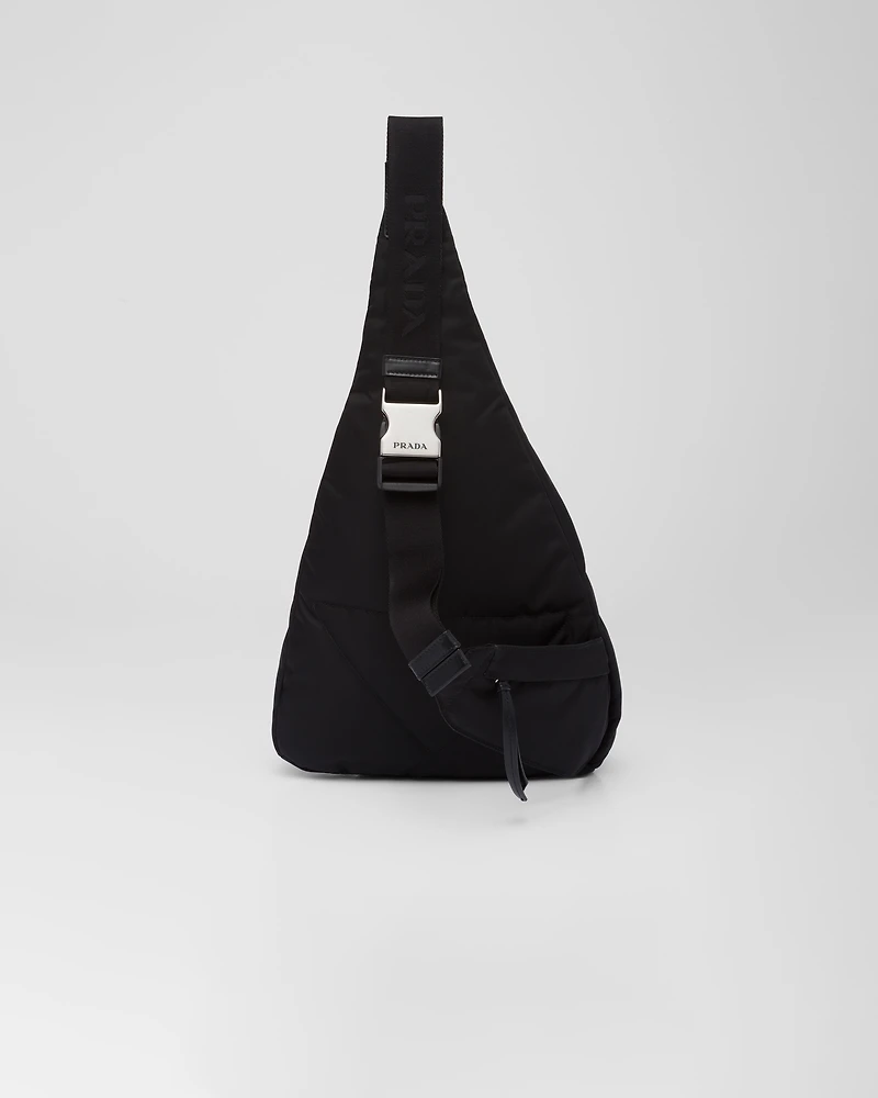 Re-Nylon and leather backpack