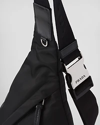 Re-Nylon and leather backpack