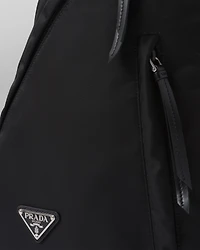 Re-Nylon and leather backpack