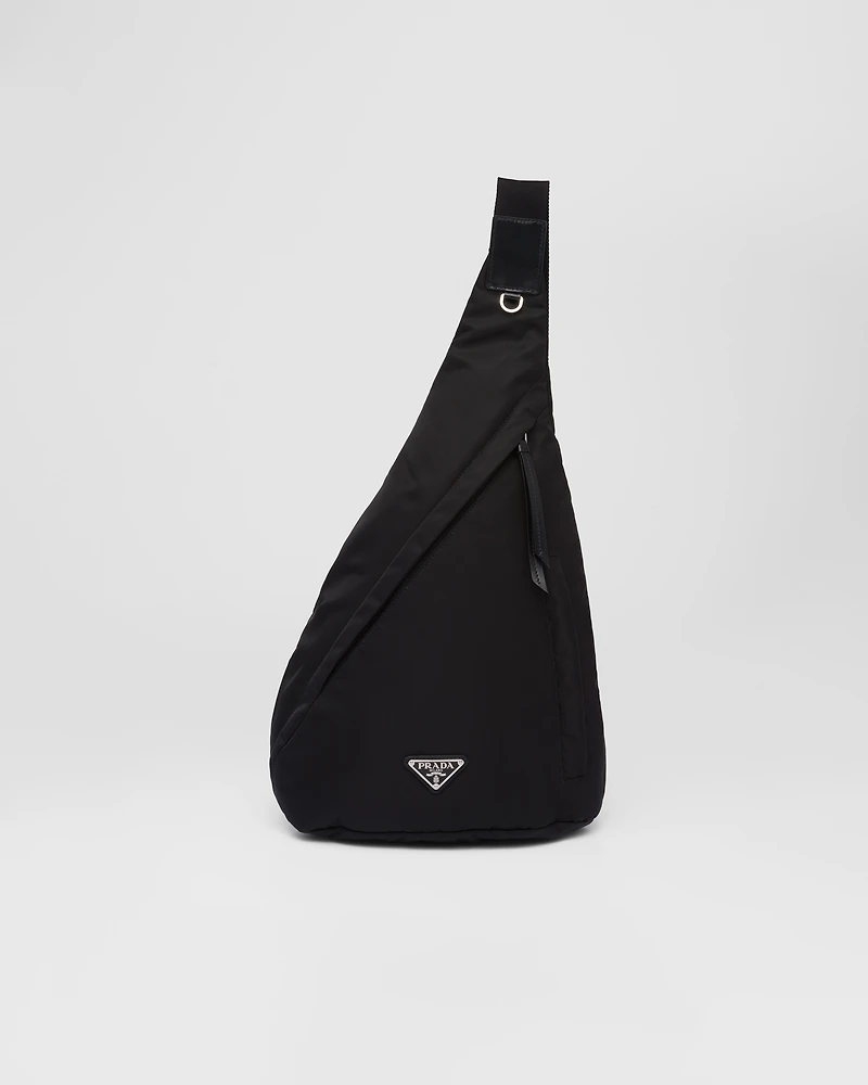 Re-Nylon and leather backpack