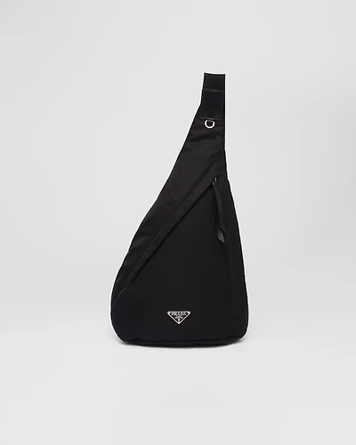 Re-Nylon and leather backpack