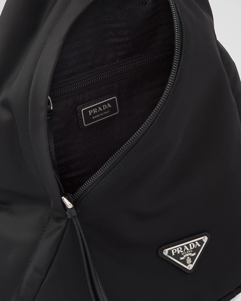Re-Nylon and leather backpack