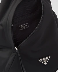 Re-Nylon and leather backpack
