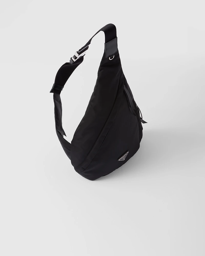 Re-Nylon and leather backpack