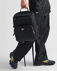Re-Nylon and Saffiano leather backpack