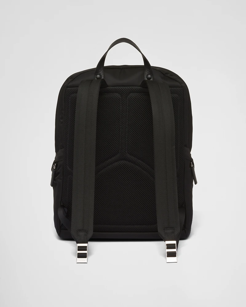 Re-Nylon and Saffiano leather backpack