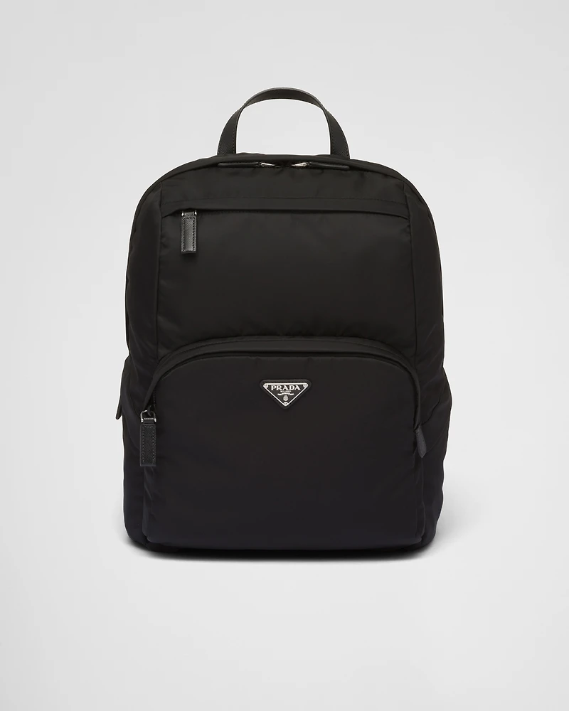 Re-Nylon and Saffiano leather backpack