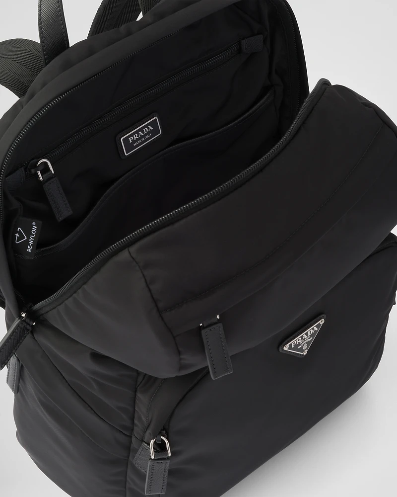 Re-Nylon and Saffiano leather backpack