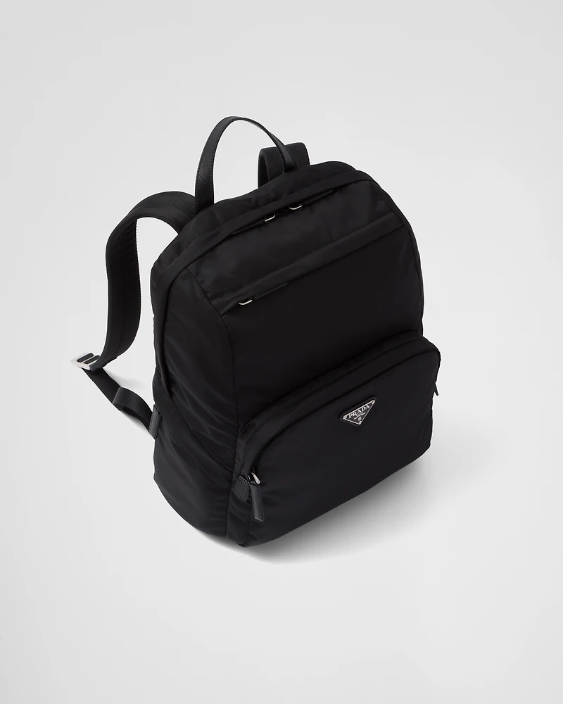 Re-Nylon and Saffiano leather backpack