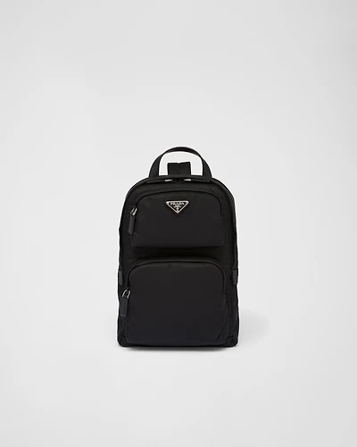Re-Nylon and Saffiano leather backpack