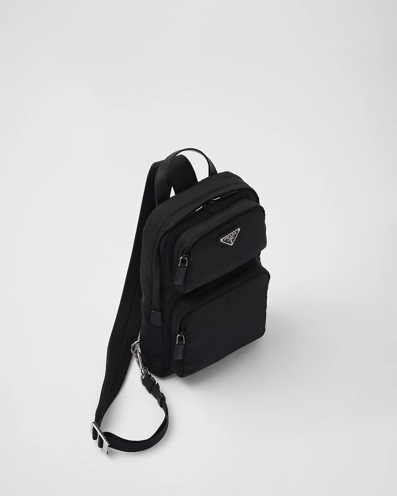 Re-Nylon and Saffiano leather backpack