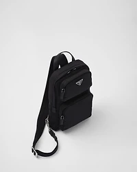 Re-Nylon and Saffiano leather backpack