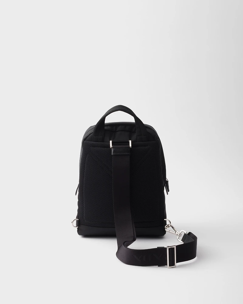 Re-Nylon and Saffiano leather backpack