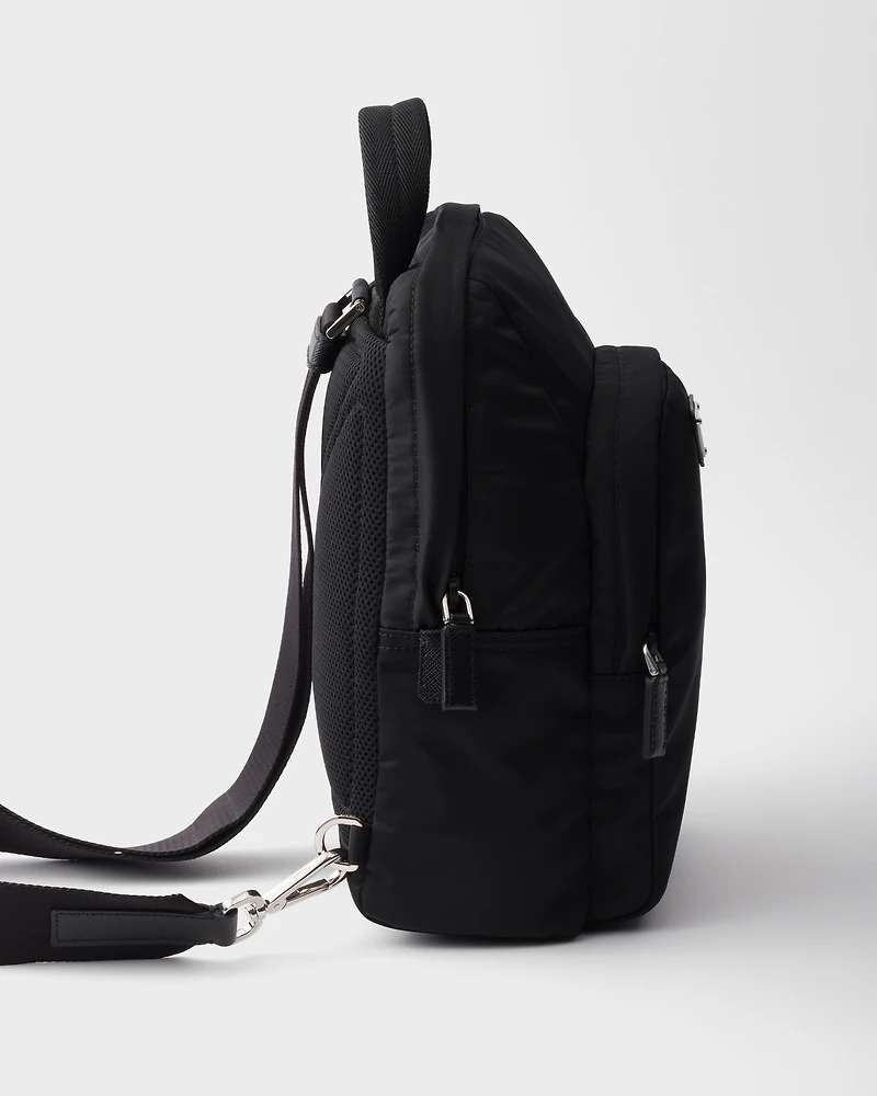 Re-Nylon and Saffiano leather backpack