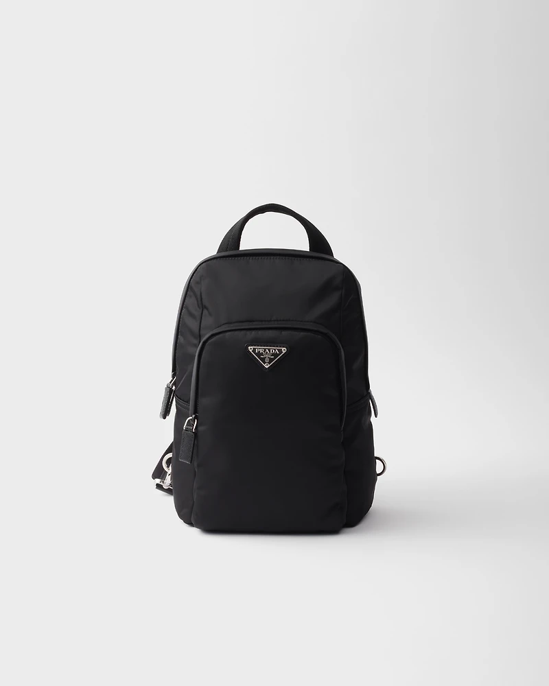 Re-Nylon and Saffiano leather backpack
