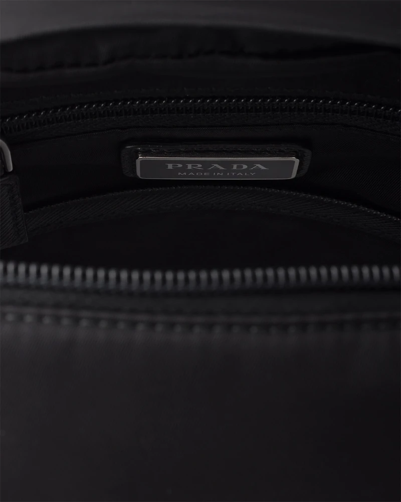 Re-Nylon and Saffiano leather backpack