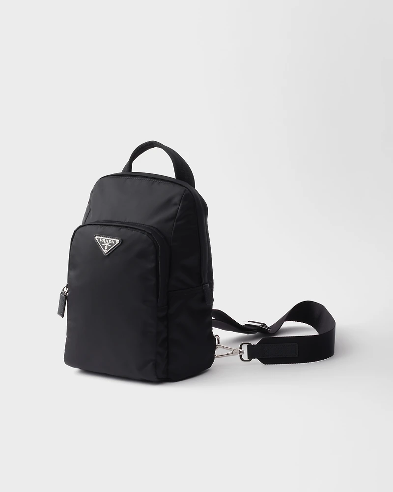 Re-Nylon and Saffiano leather backpack