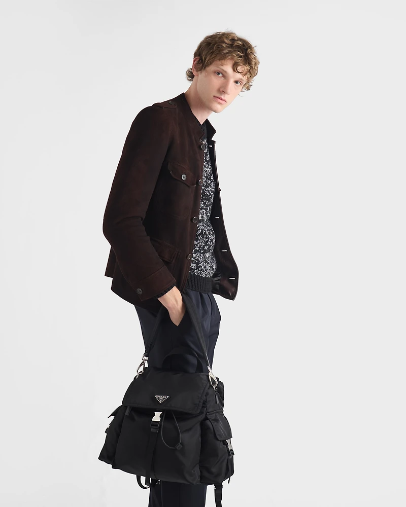 Prada Explore Re-Nylon and leather backpack