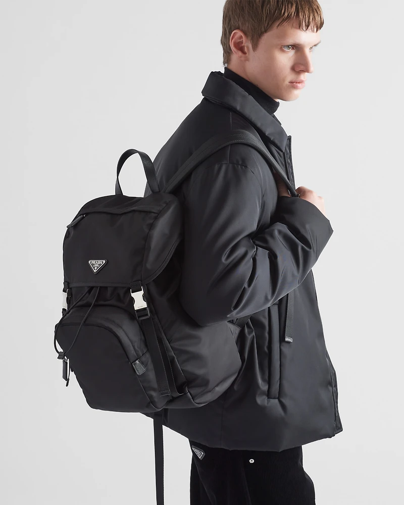 Re-Nylon and Saffiano leather backpack