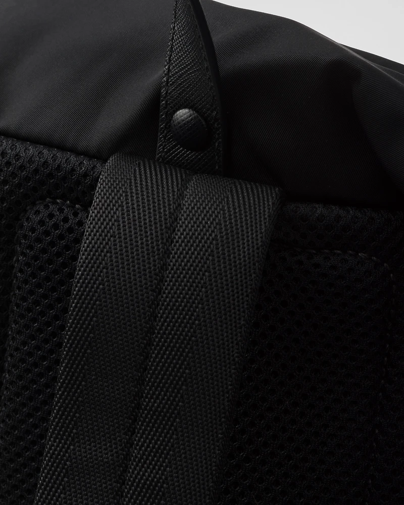 Re-Nylon and Saffiano leather backpack
