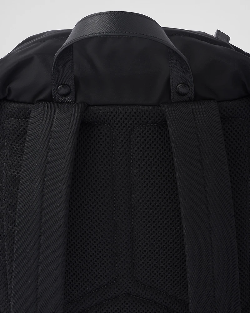 Re-Nylon and Saffiano leather backpack