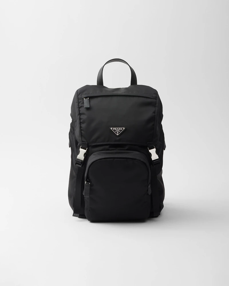 Re-Nylon and Saffiano leather backpack